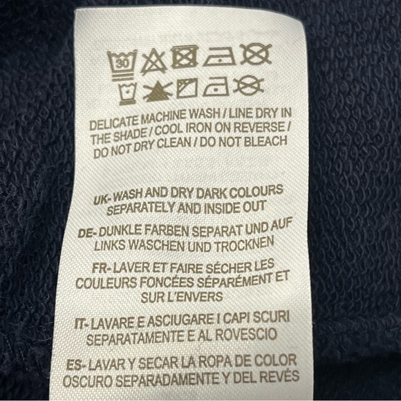 Boden Hannah Navy Silver Metallic Leaf Print Sweatshirt Dress Womens Size 6R - Picture 13 of 13